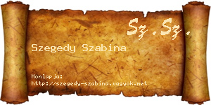 Szegedy Szabina névjegykártya